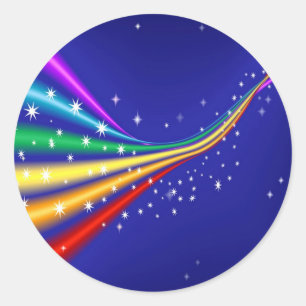Rainbow and Stars Classic Round Sticker