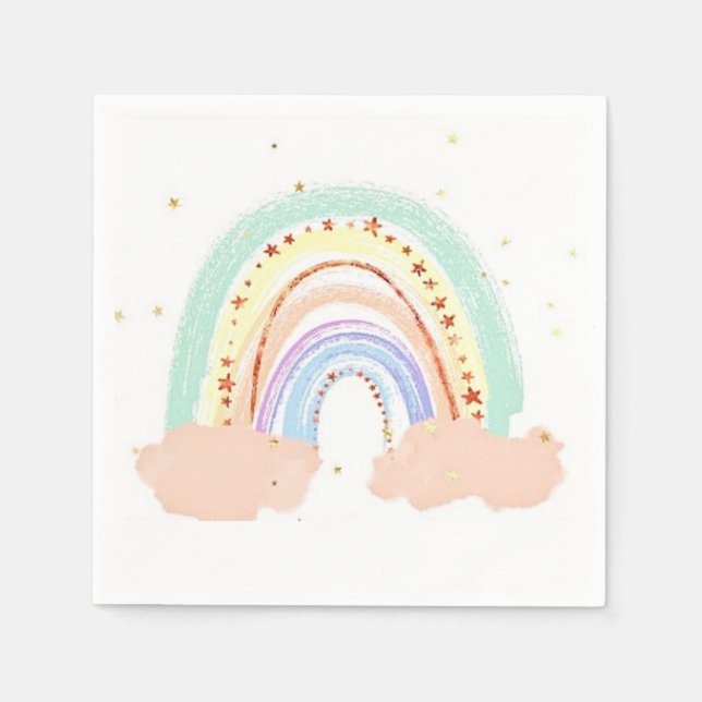 Rainbow and stars napkin (Front)