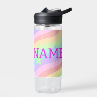 Rainbow and stars water bottle