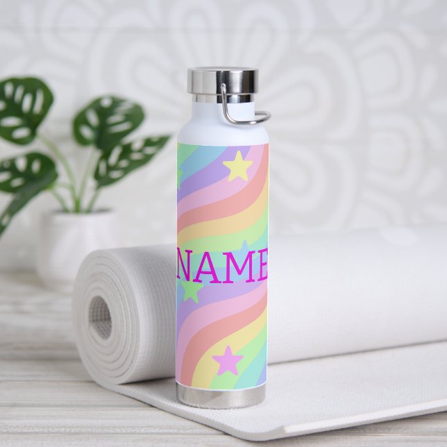 Rainbow and stars water bottle (Yoga)