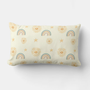 Rainbow and sun pattern baby lumbar cushion