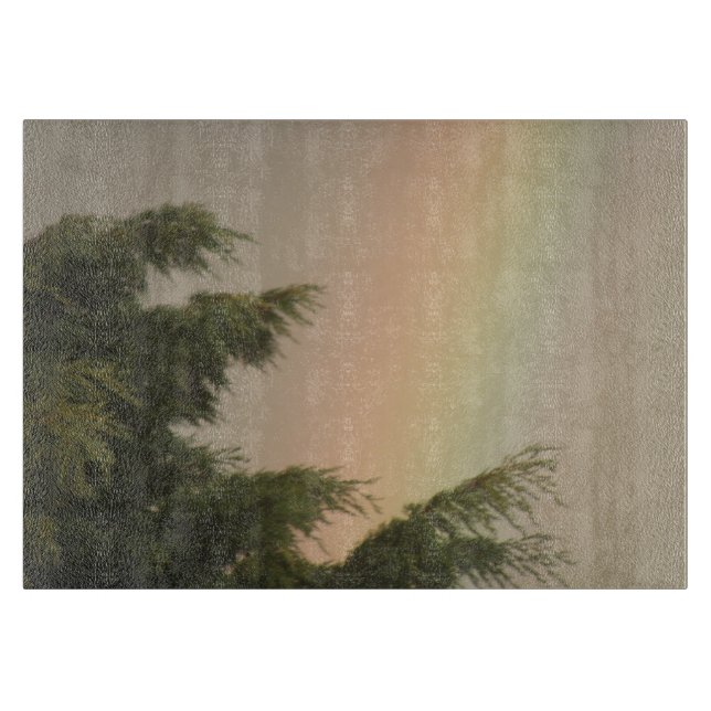 Rainbow and Trees Cutting Board (Front)