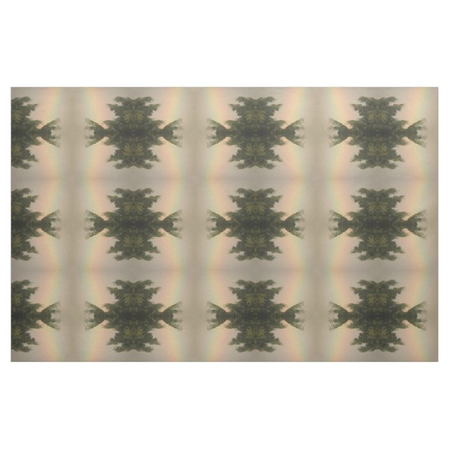 Rainbow and Trees Patterned Fabric (Fat Quarter)