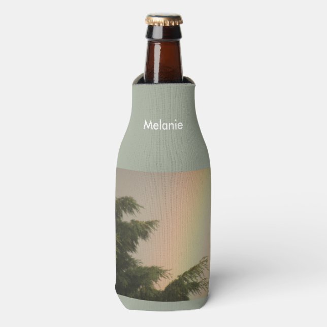 Rainbow and Trees Personalised Bottle Cooler (Bottle Front)