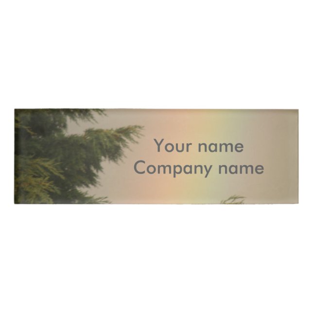 Rainbow and Trees Personalised Name Tag (Front)