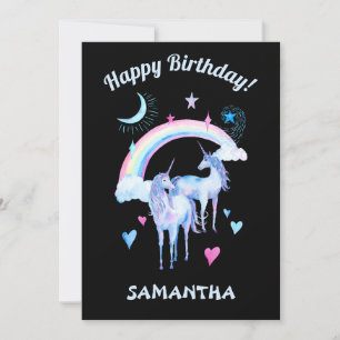 Rainbow and unicorns custom Greeting Card