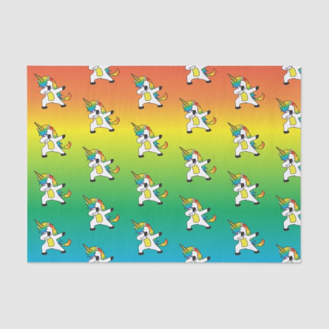 Rainbow and Unicorns Doing the Dab Tissue Paper (Front)
