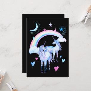 Rainbow and unicorns Greeting Card
