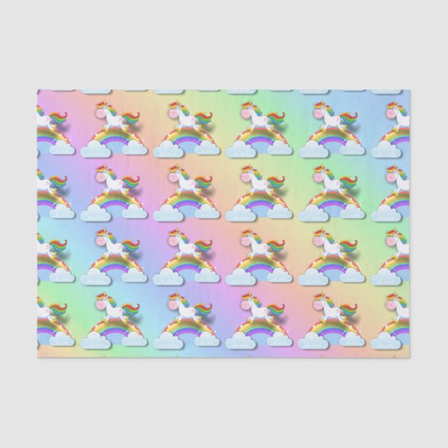 Rainbow and Unicorns Tissue Paper (Front)