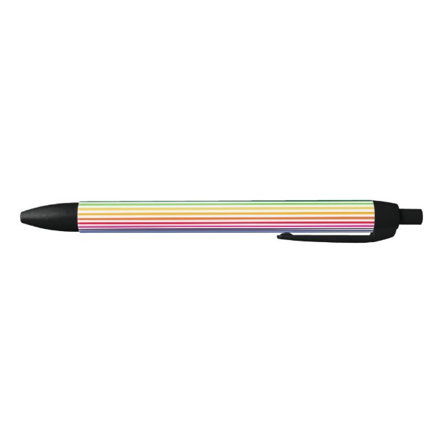 Rainbow and white stripes black ink pen (Bottom)