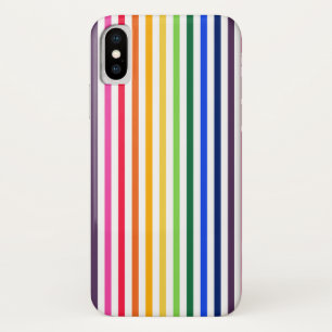Rainbow and white stripes iPhone x case