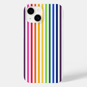 Rainbow and white stripes Case-Mate iPhone case