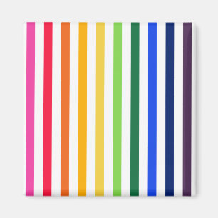 Rainbow and white stripes magnet