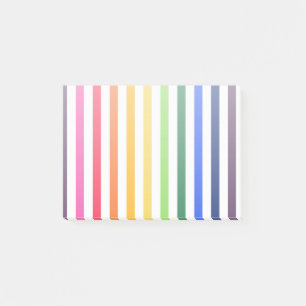 Rainbow and white stripes post-it notes