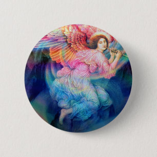 Rainbow Angel 6 Cm Round Badge