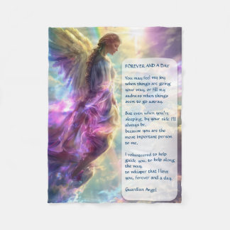 Rainbow Angel and Poem Fleece Blanket
