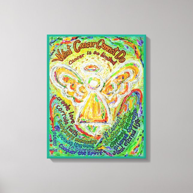 Rainbow Angel Cancer Cannot Poem Canvas Art Print (Front)