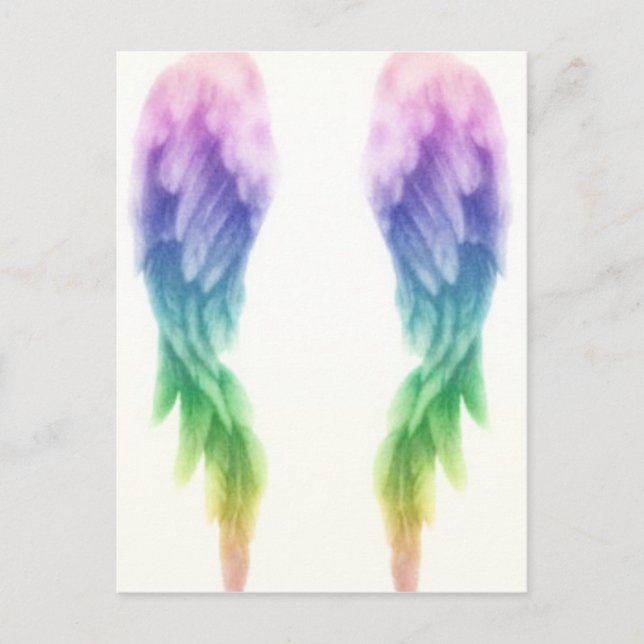 Rainbow Angel Wings Postcard (Front)
