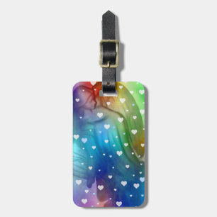 Rainbow Angel With Hearts Travel Tag