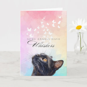 Rainbow Angels Whiskers Black Cat Loss Sympathy Card