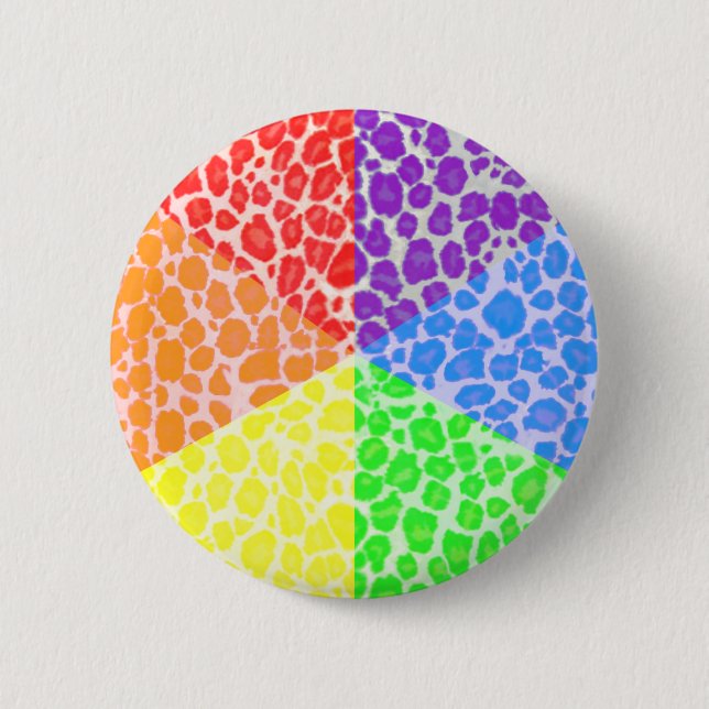 Rainbow Angles Leopard Pattern 6 Cm Round Badge (Front)