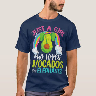 Rainbow Animal Just A Girl Who Loves Avocados And  T-Shirt