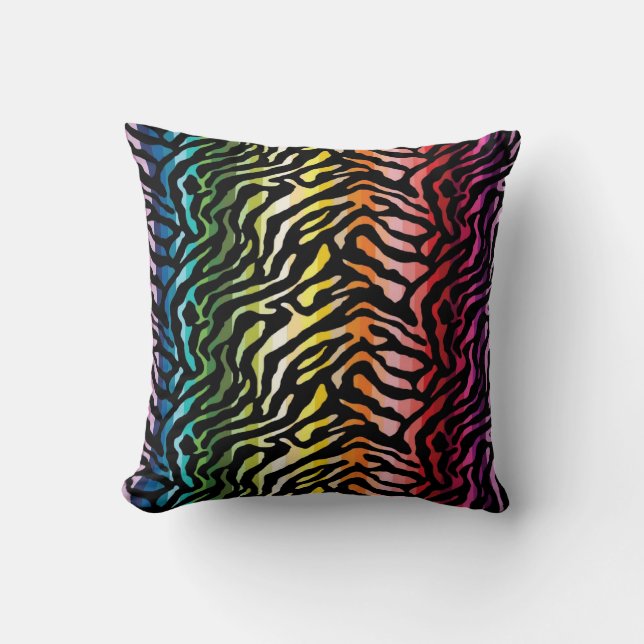 Rainbow Animal Print Cushion (Front)