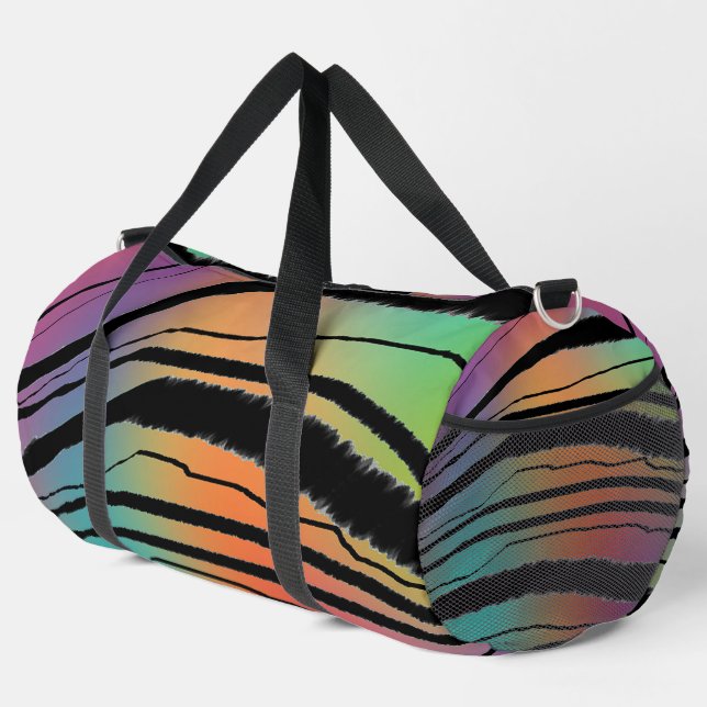 Rainbow Animal Print  Duffle Bag (Right Corner)