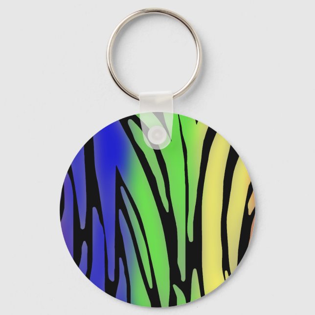 Rainbow Animal Print Keychain (Front)
