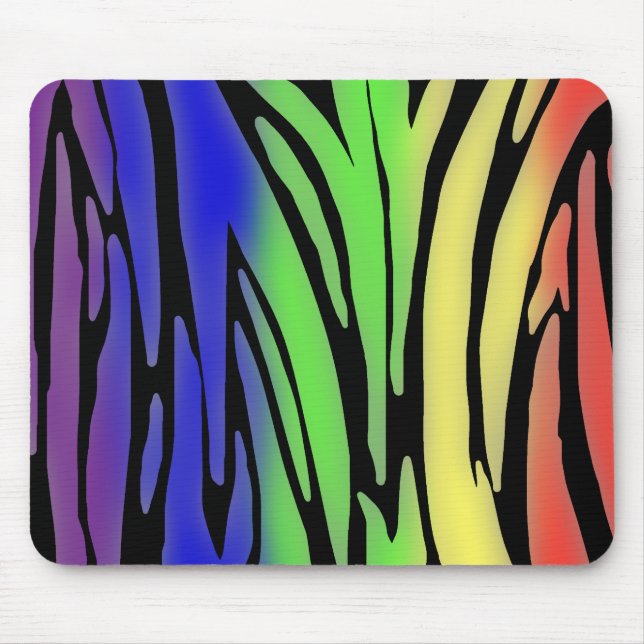 Rainbow Animal Print Mousepad (Front)