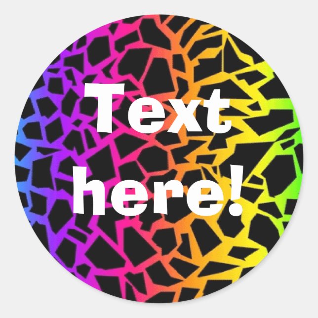 Rainbow animal print sticker (Front)