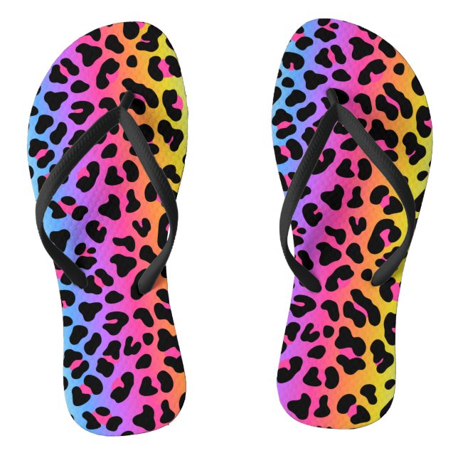 Rainbow animalier print shoes Flip Flops (Footbed)