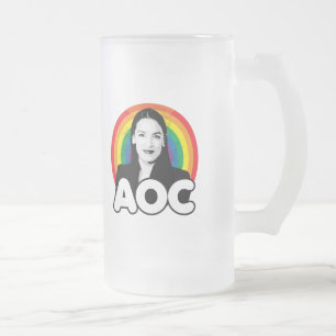 Rainbow AOC Frosted Glass Beer Mug