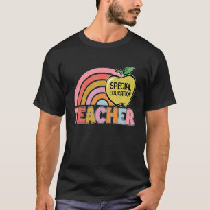 Rainbow Apple Special Education Teacher Back To S T-Shirt