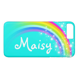 Rainbow aqua add you short name iphone case