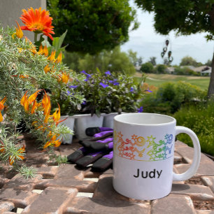 Rainbow Aquarius Star Sign Personalised Mug