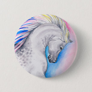 Rainbow Arabian 6 Cm Round Badge