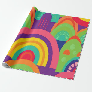 Rainbow Arch Abstract Design – Colorful Modern Wrapping Paper