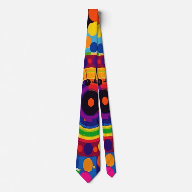 Rainbow Arch Abstract Pattern | Modern Colorful Tie (Front)