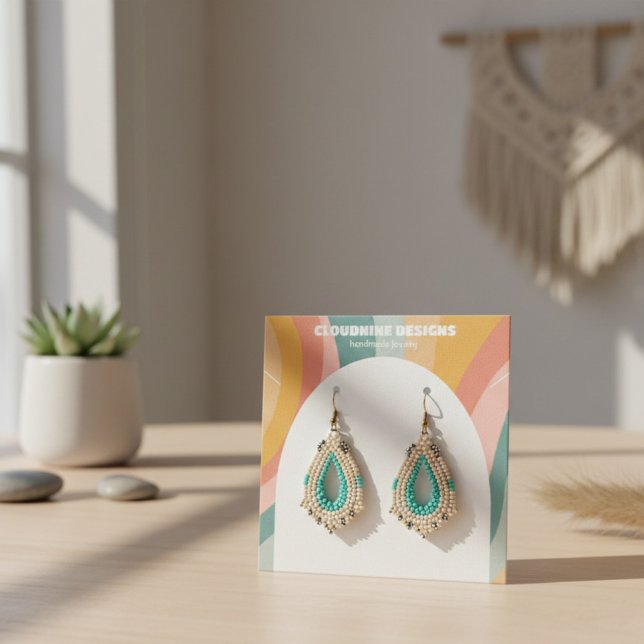 Rainbow Arch Earring Necklace Jewellery Display Ca (Rainbow Arch Earring Necklace Jewelry Square Display Card
)