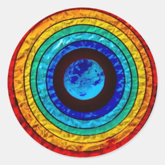 Rainbow around the Earth Classic Round Sticker