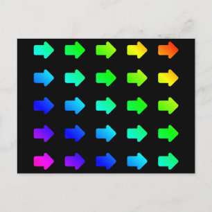 Rainbow Arrows Colourful Multicolor Right Arrow Postcard