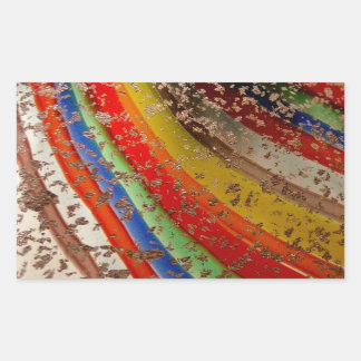 Rainbow Art Glass Rectangular Sticker