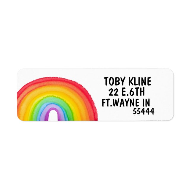 RAINBOW ART RETURN ADDRESS LABELS (Front)