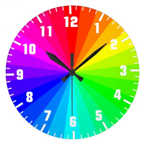 Image of Rainbow art wheel Large Clock