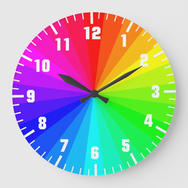Rainbow art wheel large clock (Front)