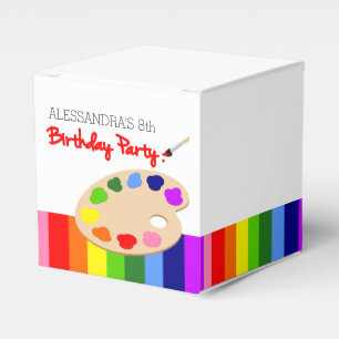 Rainbow Artist Palette Painting Birthday Party Favour Box