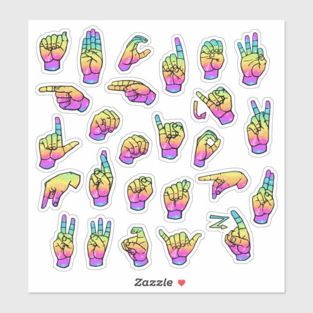 Rainbow ASL Alphabet – Educational & Expressive (Sheet)