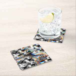Rainbow Assault  Square Paper Coaster