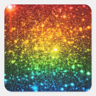 Rainbow Astral Glitter Only Love Is Real Square Sticker